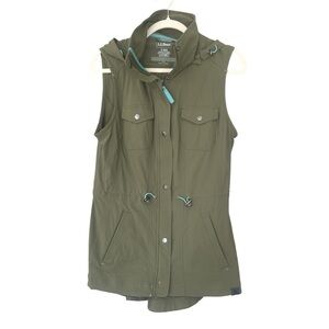 L.L. Bean Women's Olive Green Performance Utility Vest Sleeveless Sz S